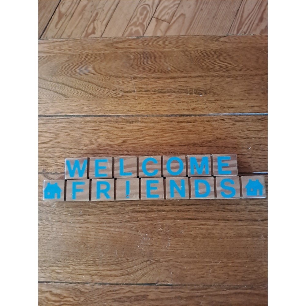 Wooden Block Changeable Sign With Four Different Holiday Options J5